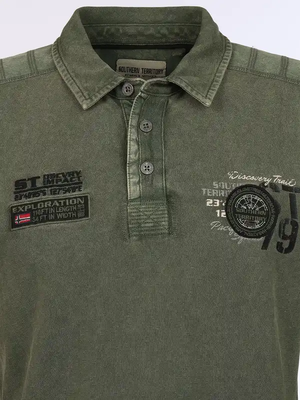 Bild 3 von Herren Poloshirt mit Stickerei Oliv